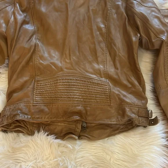 Free People bronze real lamb leather jacket Sz L NWOT - Picture 8 of 14
